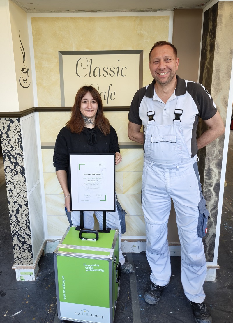 hanna mit ihrem Ausbilder daniel Schlosser